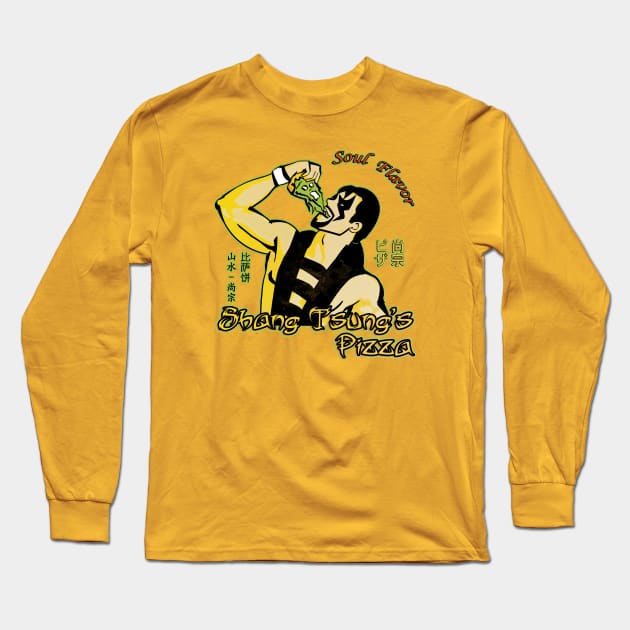 Shang Tsung's Pizza Long Sleeve T-Shirt by rodmarck